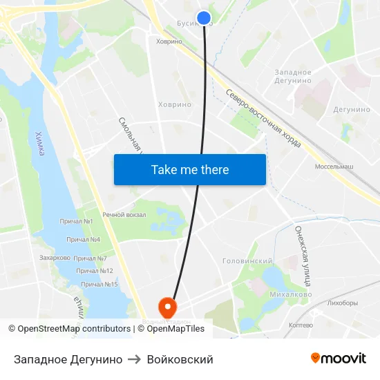Западное Дегунино to Войковский map