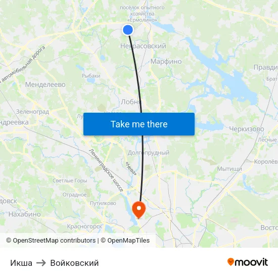 Икша to Войковский map