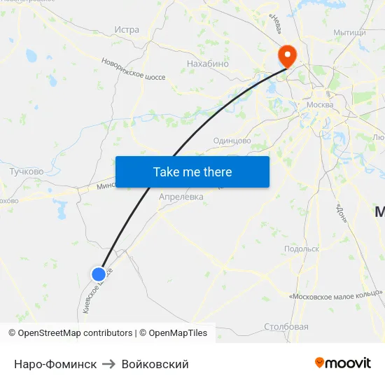 Наро-Фоминск to Войковский map