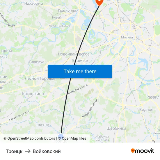 Троицк to Войковский map