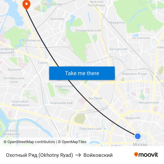 Охотный Ряд (Okhotny Ryad) to Войковский map