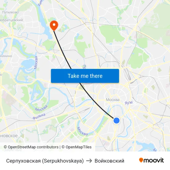 Серпуховская (Serpukhovskaya) to Войковский map