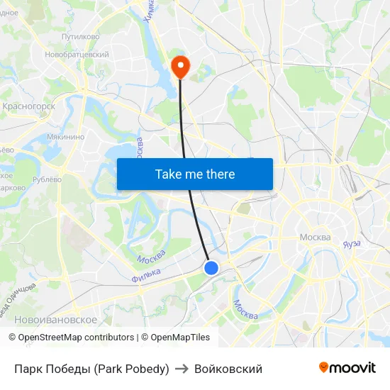 Парк Победы (Park Pobedy) to Войковский map