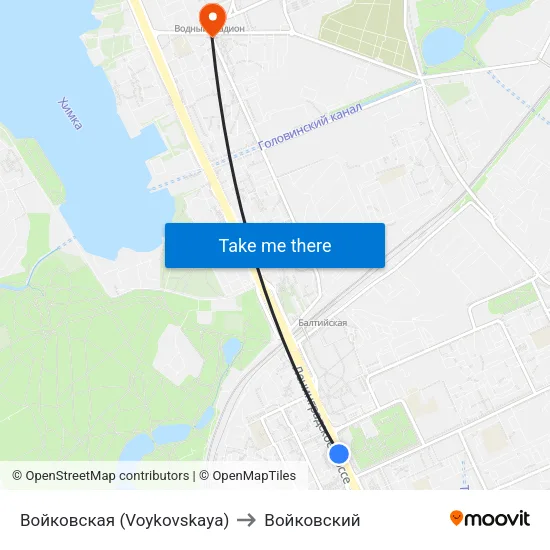 Войковская (Voykovskaya) to Войковский map