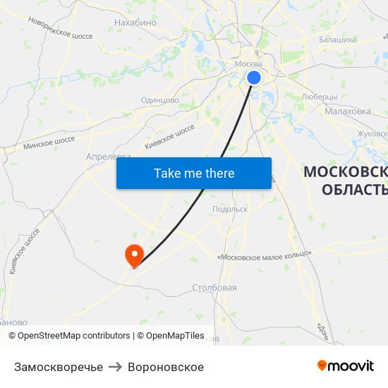 Замоскворечье to Вороновское map