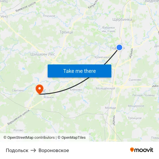 Подольск to Вороновское map