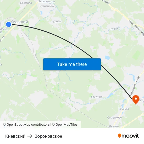 Киевский to Вороновское map