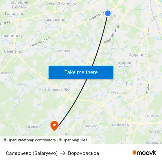 Саларьево (Salaryevo) to Вороновское map