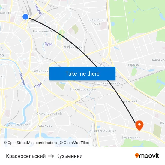 Красносельский to Кузьминки map