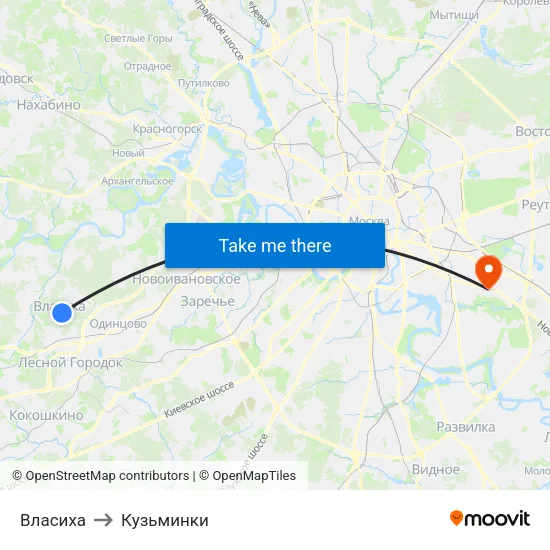 Власиха to Кузьминки map