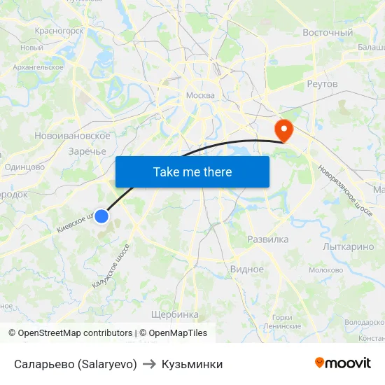 Саларьево (Salaryevo) to Кузьминки map