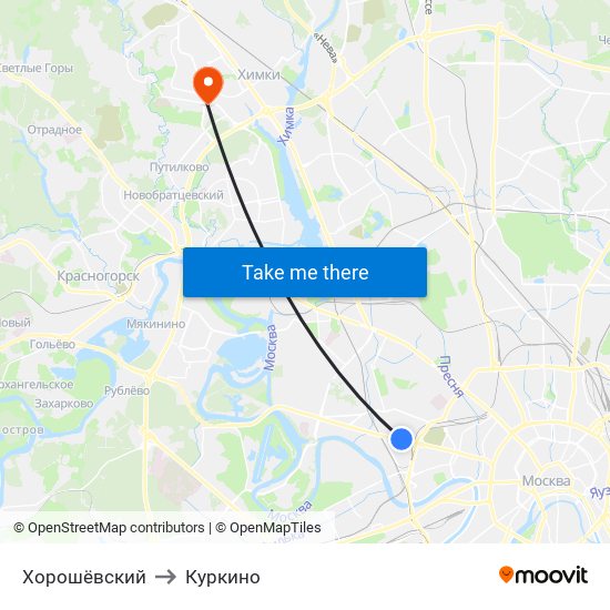 Хорошёвский to Куркино map