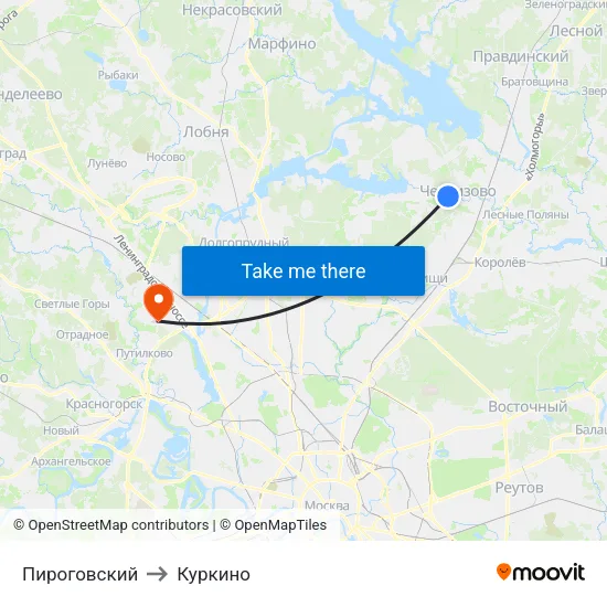Пироговский to Куркино map