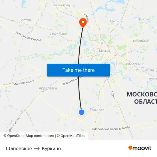 Щаповское to Куркино map