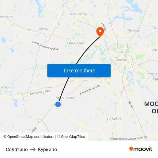 Селятино to Куркино map