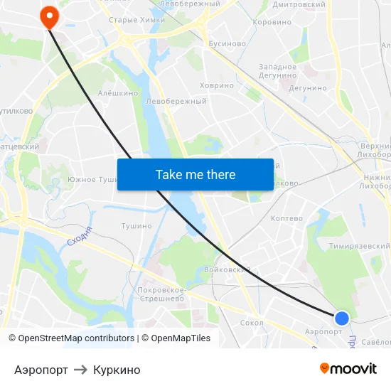 Аэропорт to Куркино map