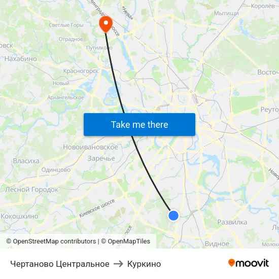 Чертаново Центральное to Куркино map