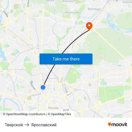 Тверской to Ярославский map