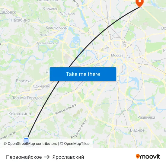 Первомайское to Ярославский map