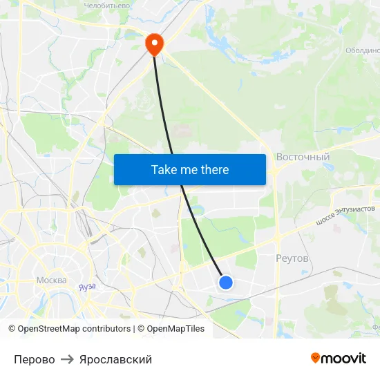 Перово to Ярославский map