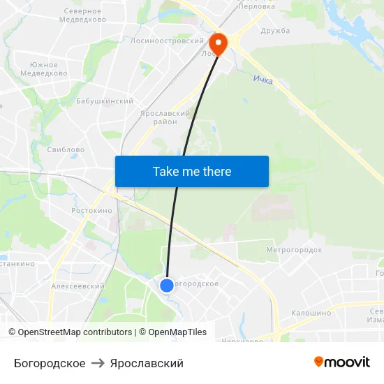 Богородское to Ярославский map