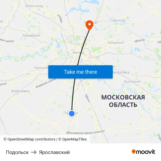 Подольск to Ярославский map