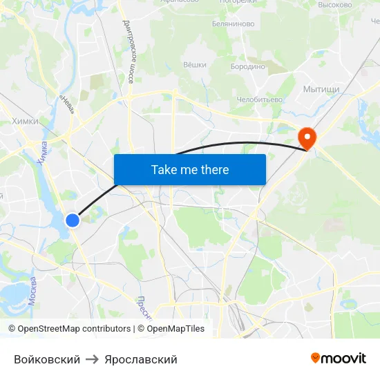Войковский to Ярославский map