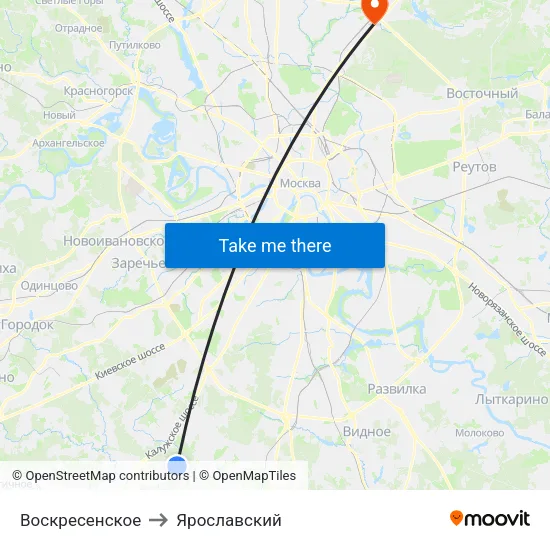 Воскресенское to Ярославский map