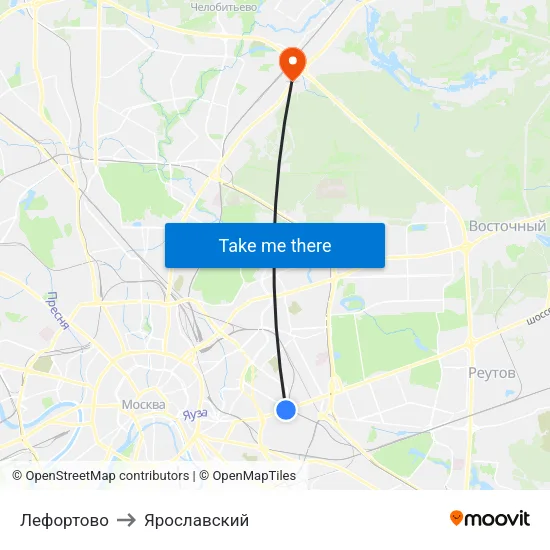 Лефортово to Ярославский map