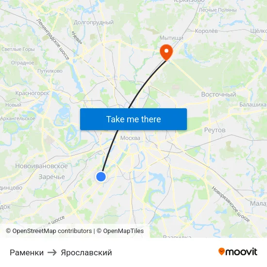 Раменки to Ярославский map