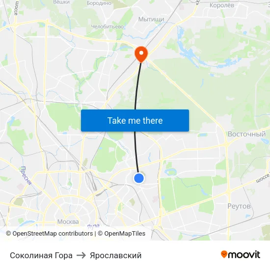 Соколиная Гора to Ярославский map