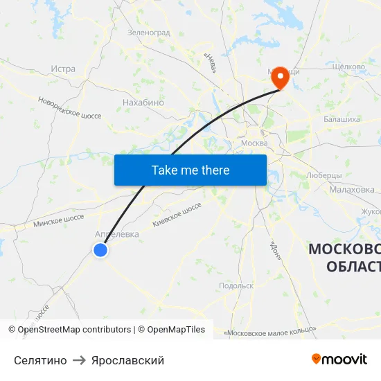 Селятино to Ярославский map