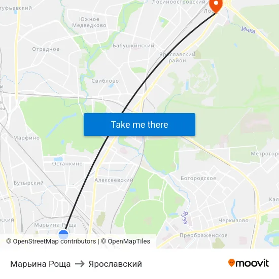 Марьина Роща to Ярославский map
