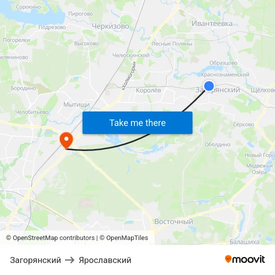 Загорянский to Ярославский map