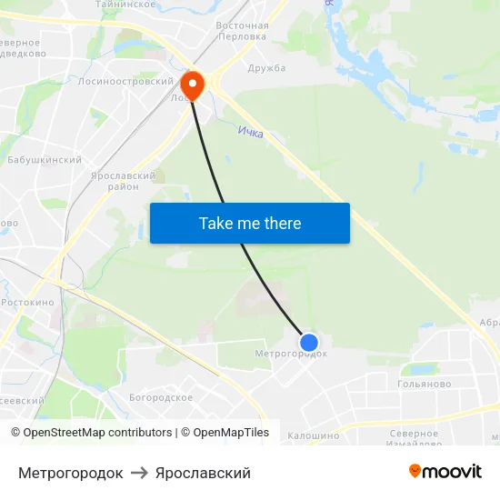 Метрогородок to Ярославский map