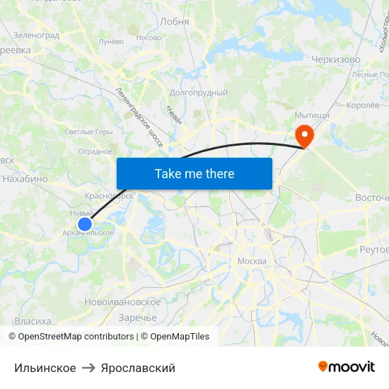 Ильинское to Ярославский map