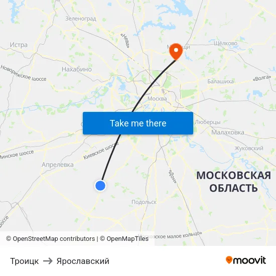 Троицк to Ярославский map