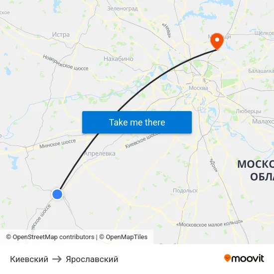 Киевский to Ярославский map
