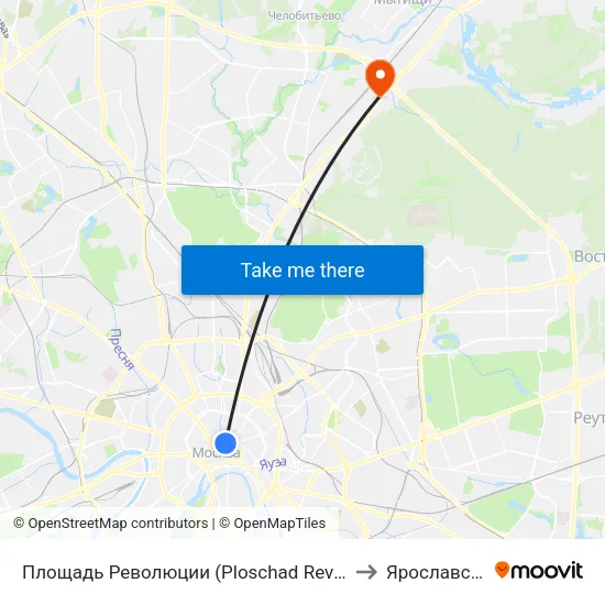 Площадь Революции (Ploschad Revolyutsii) to Ярославский map