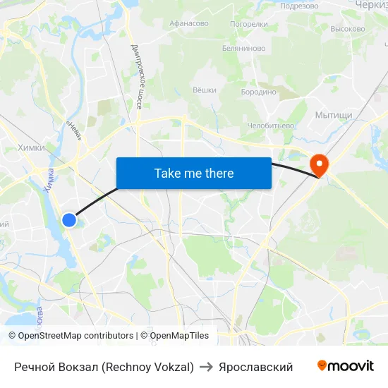 Речной Вокзал (Rechnoy Vokzal) to Ярославский map