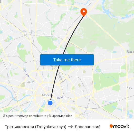 Третьяковская (Tretyakovskaya) to Ярославский map