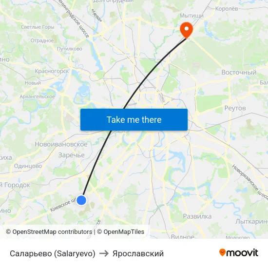 Саларьево (Salaryevo) to Ярославский map