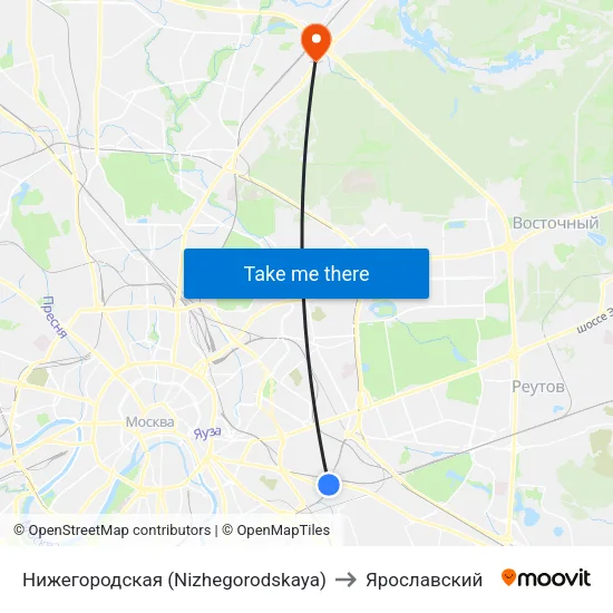 Нижегородская (Nizhegorodskaya) to Ярославский map