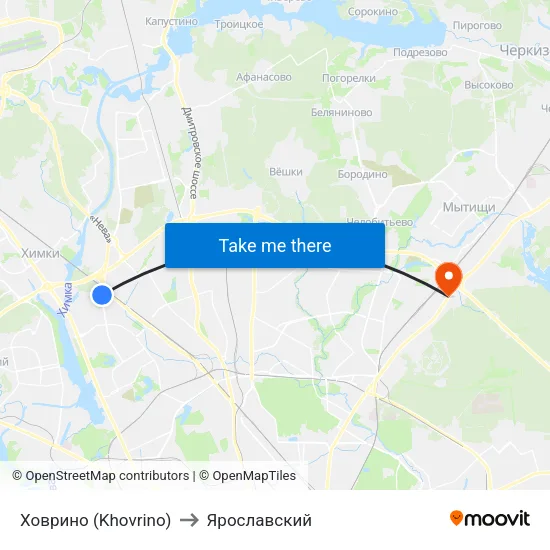 Ховрино (Khovrino) to Ярославский map