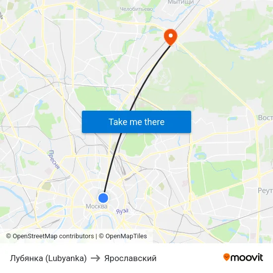Лубянка (Lubyanka) to Ярославский map