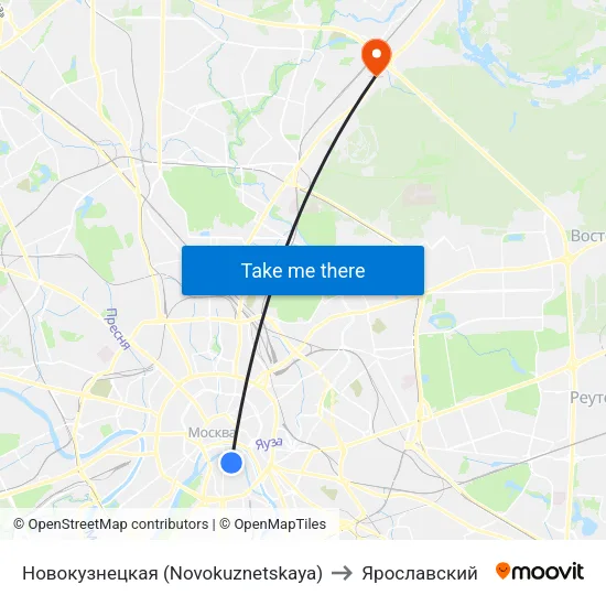 Новокузнецкая (Novokuznetskaya) to Ярославский map