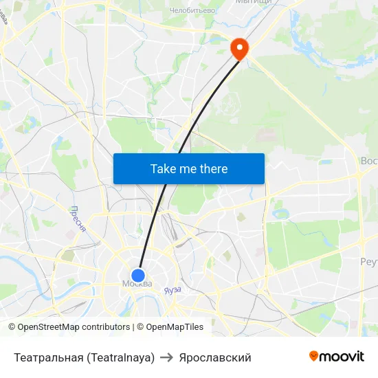 Театральная (Teatralnaya) to Ярославский map