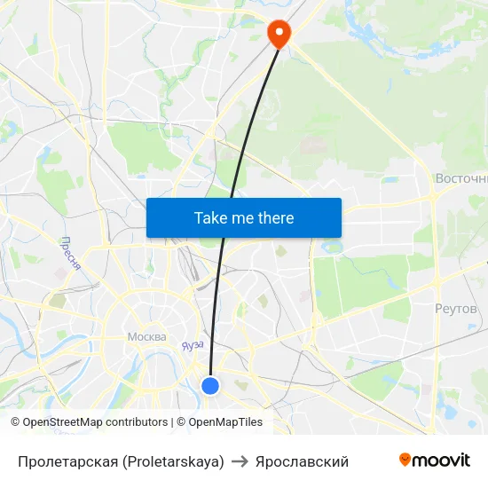 Пролетарская (Proletarskaya) to Ярославский map