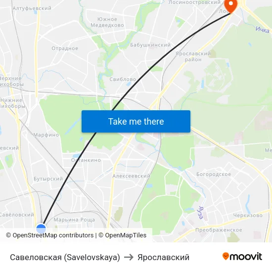 Савеловская (Savelovskaya) to Ярославский map