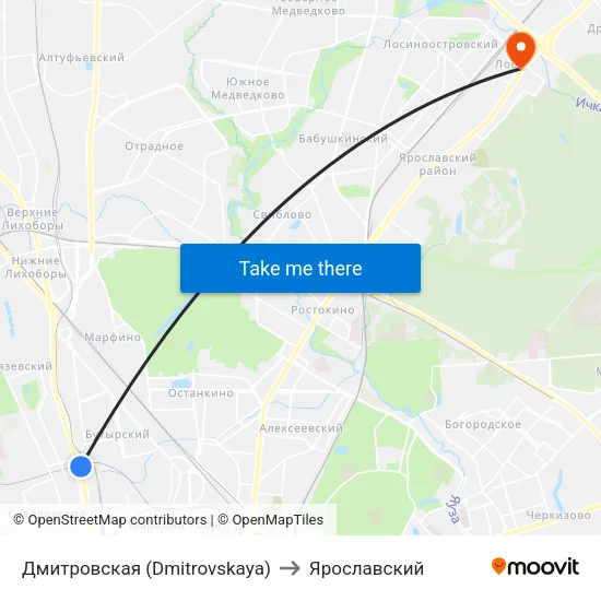 Дмитровская (Dmitrovskaya) to Ярославский map